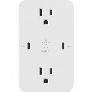 Belkin WCZ001DQWH Usb-c Pd Wall Plt 68w 2x Ac Wh