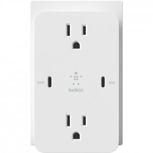 Belkin WCZ001DQWH Usb-c Pd Wall Plt 68w 2x Ac Wh