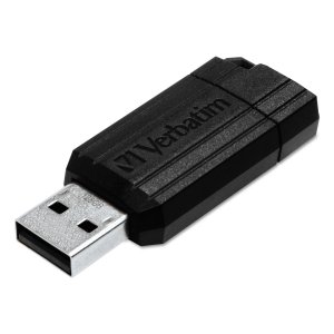 Verbatim 49064 32gb Pinstripe Usb Flash Drive - Black - 32 Gb - Black