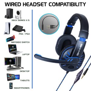 Generic ENGXH50100BLWS Gaming Headset With Rotating Mic (blue)