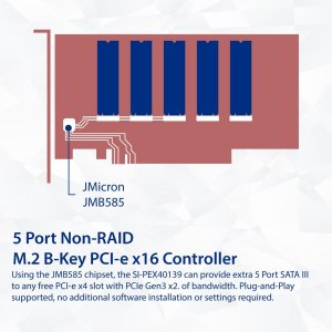 Syba SI-PEX40142 5slot M.2 B-key Pcie Slot Card