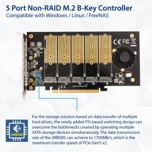 Syba SI-PEX40142 5slot M.2 B-key Pcie Slot Card