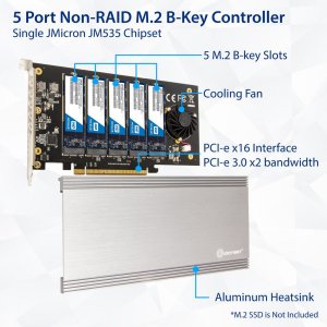 Syba SI-PEX40142 5slot M.2 B-key Pcie Slot Card