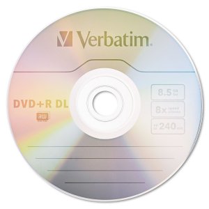 Verbatim 95311 (r)  8.5gb 8x Branded Azo Dvd+r Dls, 5 Pk With Slim Cas