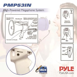 Pyle RA33185 Pro(r) Pmp59ir 50-watt Megaphone Bullhorn With Record, Si