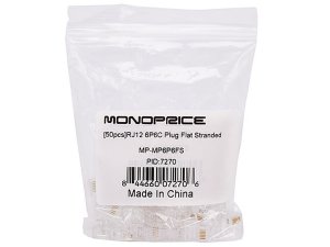 Monoprice 7270 Rj12 6p6c Plug Flat Stranded 50pcsbag