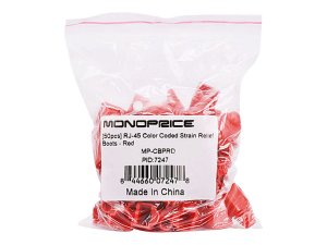 Monoprice 7247 Rj45 Strain Relief Boots_ 50 Pcspack_ Red