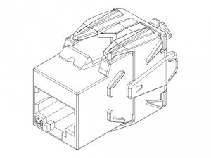 Black FMS300-R2 Cat6 Tool-less Jack Univ-shielded