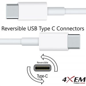 4xem 4XUSBCC31G23W 3ft 1m Usb-c To Usb-c Cable