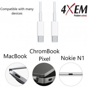 4xem 4XUSBCC31G23W 3ft 1m Usb-c To Usb-c Cable