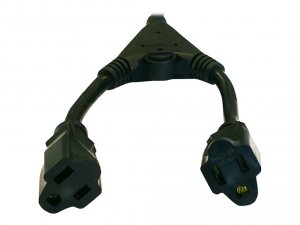 Monoprice 5308 Cord Splitter Cable - 14in - Black