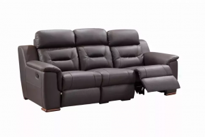 Homeroots.co 343838 90 X 41 X 41 Modern Brown Leather Reclining Sofa