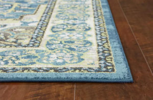 Homeroots.co 375375 7' Teal Polypropylene Runner Rug