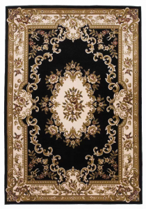 Homeroots.co 349694 7' X 10'  Polypropylene Blackor Ivory Area Rug