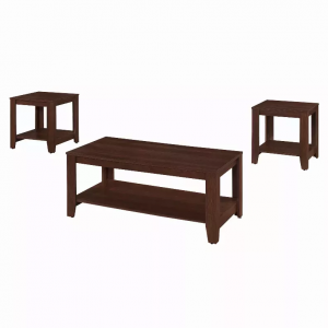 Homeroots.co 355742 60.5 X 82 X 57 Cherry  Table 3pieces Set