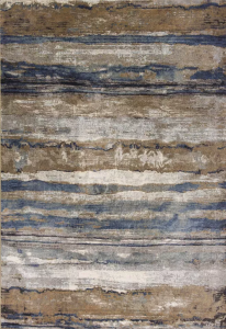 Homeroots.co 350111 7' X 11'  Viscose Ivory Or Blue Area Rug