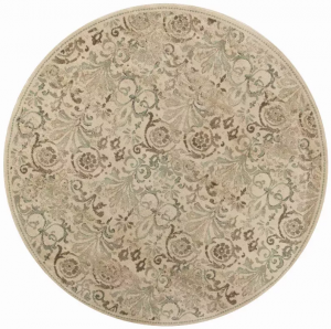 Homeroots.co 352531 7' Round Polypropylene Ivory  Area Rug