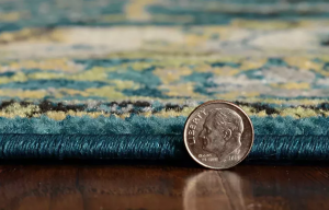 Homeroots.co 375377 94 X 130 Teal Polypropylene Rug