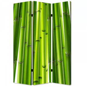 Homeroots.co 274654 1 X 48 X 72 Multi Color Wood Canvas Bamboo  Screen