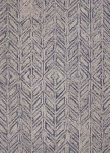 Homeroots.co 349947 8' X 10' Gray And Blue Wool Herringbone Area Rug