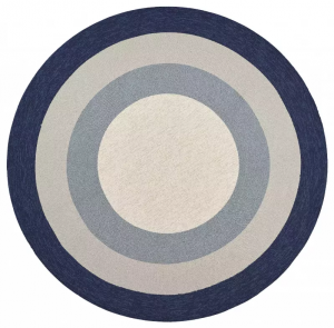 Homeroots.co 354117 7' Round  Uv Treated Polypropylene Slate Or  Navy 