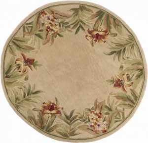 Homeroots.co 350215 7' Round Wool Ivory  Area Rug