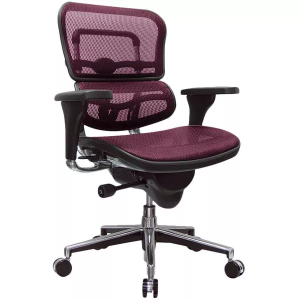 Homeroots.co 372398 26.5 X 29 X 39.5  Plum Red Mesh Chair