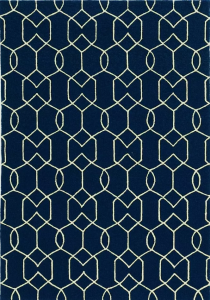 Homeroots.co 349810 6' X 9' Geometric Design Uv Treated Navy And White