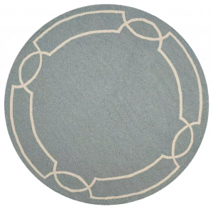 Homeroots.co 354109 7' Round  Uv Treated Polypropylene Spa Area Rug