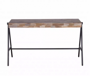 Homeroots.co 373002 Boho Natural Narrow A Frame Wood  Table Desk