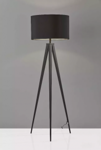 Homeroots.co 372803 Treble Floor Lamp Three Black Metal Legs