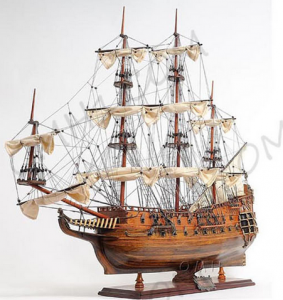 Old T021 Royal Navy Hms Fairfax Of Commonwealth Of England Model Ship