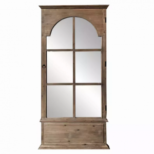 Homeroots.co 379913 Rectangular Rustic Door Design Leaning Mirror With