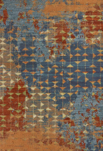 Homeroots.co 352509 5' X 7' Polypropylene Blue Or Coral Area Rug