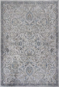 Homeroots.co 350119 7' X 11'  Viscose Silver Or  Blue Area Rug