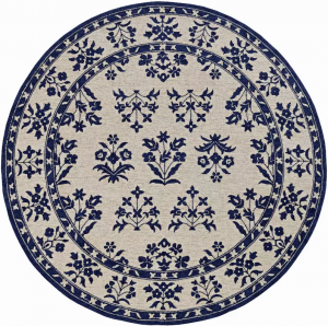 Homeroots.co 374711 90 X 114 Sand Or  Blue Polypropylene Rug