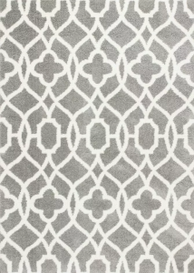 Homeroots.co 353038 5' X 7'  Microfiber Grey Or  Ivory  Area Rug