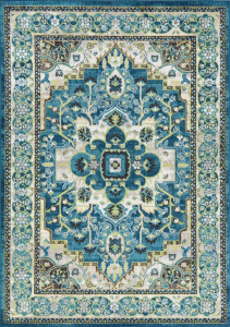 Homeroots.co 375368 5'x8' Teal Machine Woven Polypropylene Area Rug