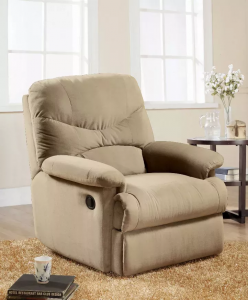 Homeroots.co 374160 35 X 35 X 40 Beige Microfiber Recliner (motion)