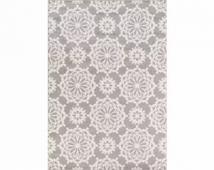 Homeroots.co 375383 5'x8' Grey Ivory Floral Machine Woven Polypropylen