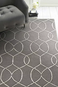 Homeroots.co 374964 60 X 84 Charcoal Wool Or Viscose Rug