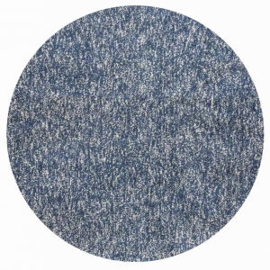 Homeroots.co 352627 6' Round  Polyester Indigo Or  Ivory  Heather Area