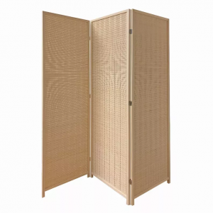 Homeroots.co 370412 Natural Color Bamboo 3 Panel Room Divider Screen