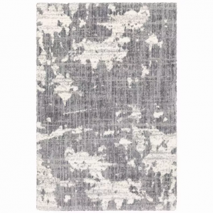 Homeroots.co 383667 7'x9' Grey And Ivory Grey Matter Indoor Area Rug