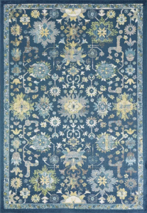 Homeroots.co 375367 2'x7' Teal All Over Floral Runner Rug