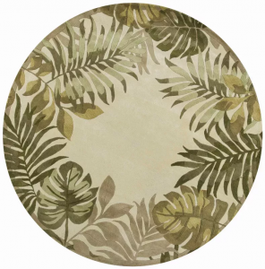 Homeroots.co 350158 7' Round Wool Ivory  Area Rug