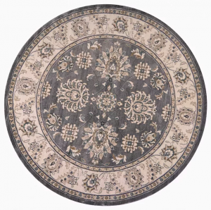 Homeroots.co 352687 7' Round  Polypropylene Grey Or  Ivory  Area Rug