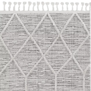 Homeroots.co 375673 63 X 91 Ivory  Grey Polyester Rug