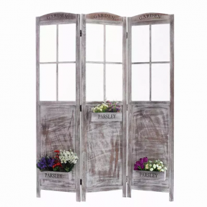 Homeroots.co 274723 1 X 53 X 70 Gray Pot Garden Wood  Screen