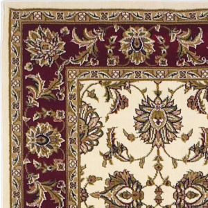 Homeroots.co 352863 7' Square Polypropylene Ivory  And  Red Area Rug